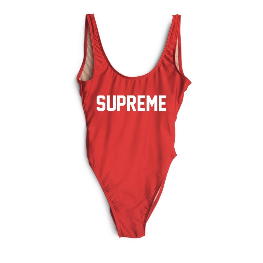 NWOT Customized Private party Red one piece swimsuit S/M